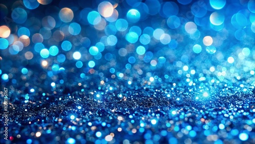 Abstract Blue Sparkle Glitter Background - Stunning Macro Photography of Shimmering Blue Glitter, Bokeh Effect, and Textures for Creative Projects and Digital Art