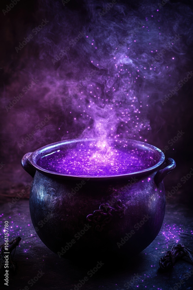 Witch’s potion in a cauldron. Creepy. Witchcraft. Halloween. Witch’s potion in a cauldron. Creepy. Witchcraft. Halloween.