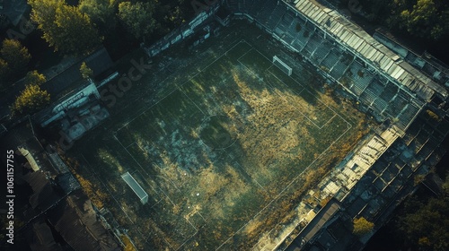 Echoes of the Game: A Deserted Soccer Stadium