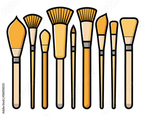 Foundation Brushes Makeup Accessories vector