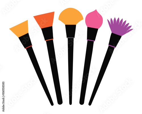 Foundation Brushes Makeup Accessories vector