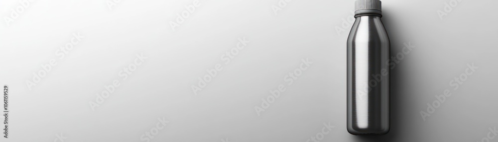 Stainless Steel Water Bottle on a White Background