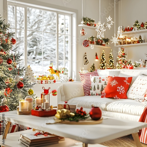 Vintage Style Traditional Christmas Living Room Decor