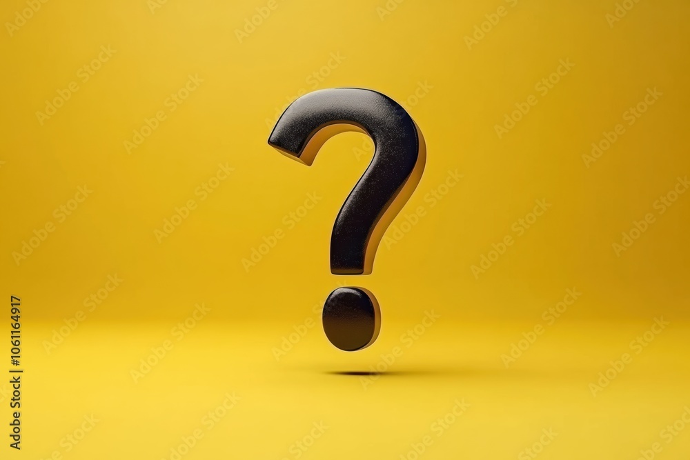 A black question sign in front of a yellow background - Backgrounds A black question sign in front of a yellow background - Backgrounds