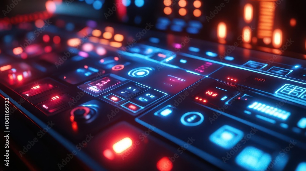 Smart home devices with vibrant interface, sleek design, soft lighting, futuristic tech style, high detail, photo-realistic Smart home devices with vibrant interface, sleek design, soft lighting, futuristic tech style, high detail, photo-realistic