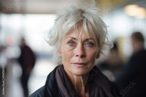 Portrait of sad senior woman with grey hair looking away at home