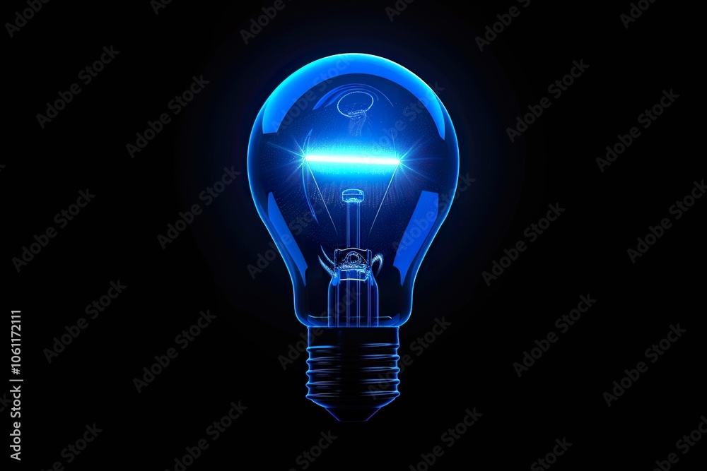 light bulb on black background