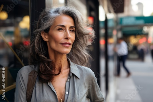 Portrait of a beautiful mature businesswoman standing in the street.