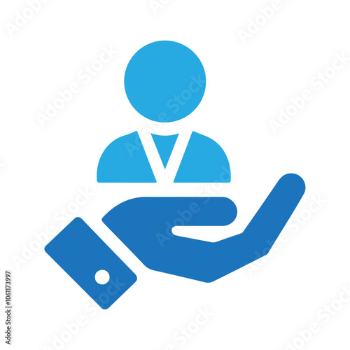 Black silhouette hand-holding person vector icon design