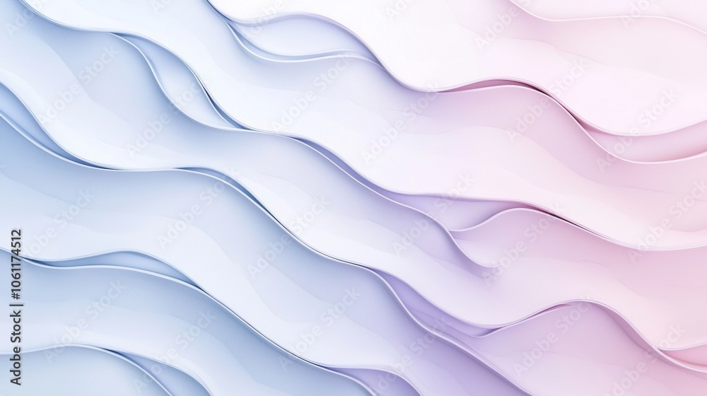 Obraz premium Smooth pastel-colored abstract waves are flowing and creating a beautiful and elegant pattern, perfect for backgrounds and designs