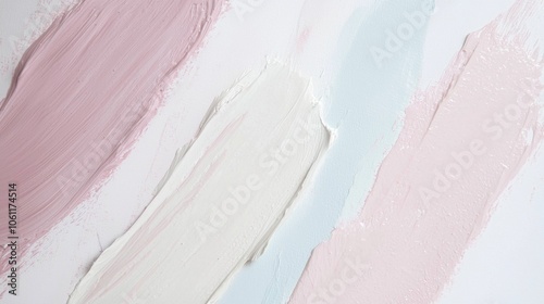 Soft brushstrokes of pink, white, and light blue paint create a soothing and elegant textured background, perfect for beauty, fashion, or lifestyle projects