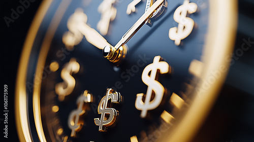 A clock with dollar signs highlights the blend of time and finance, showing how value shapes our moments photo