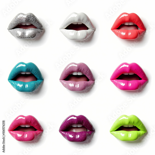 set of lips vector