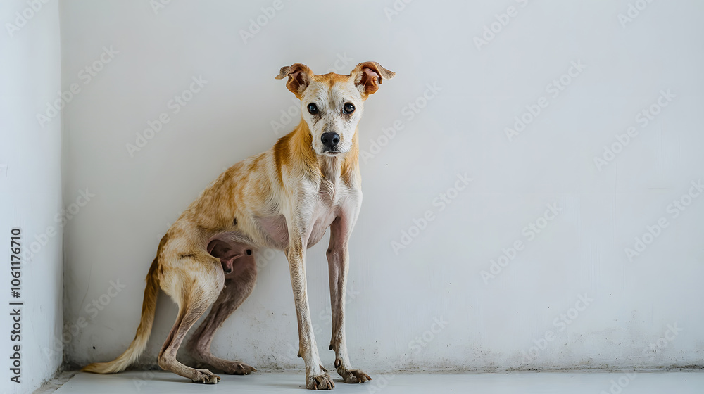 stray dog, abandoned dog No one to feed, hungry and pitiful, Generative ai stray dog, abandoned dog No one to feed, hungry and pitiful, Generative ai