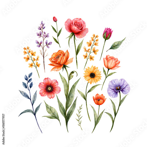 Wallpaper Mural Celebrate the beauty of nature through vibrant floral illustrations and designs, digital illustration of botanical art concept. Torontodigital.ca