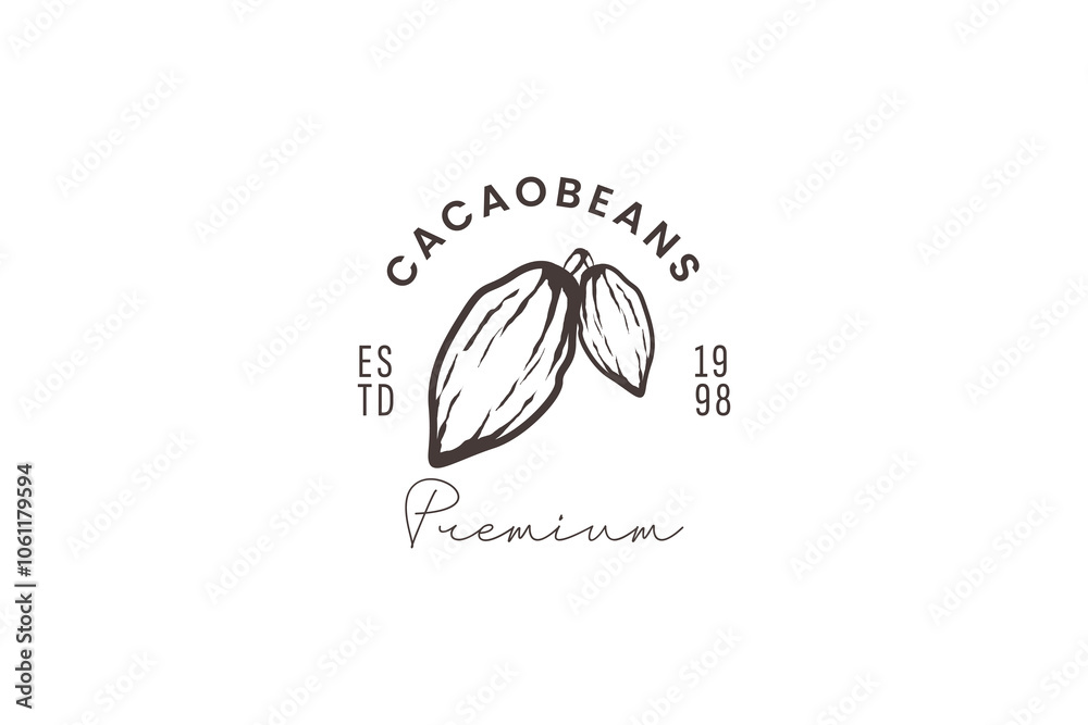 illustration cacao fruit logo design vector