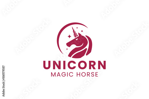unicorn logo vector icon illustration