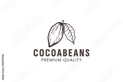 illustration cacao fruit logo design vector