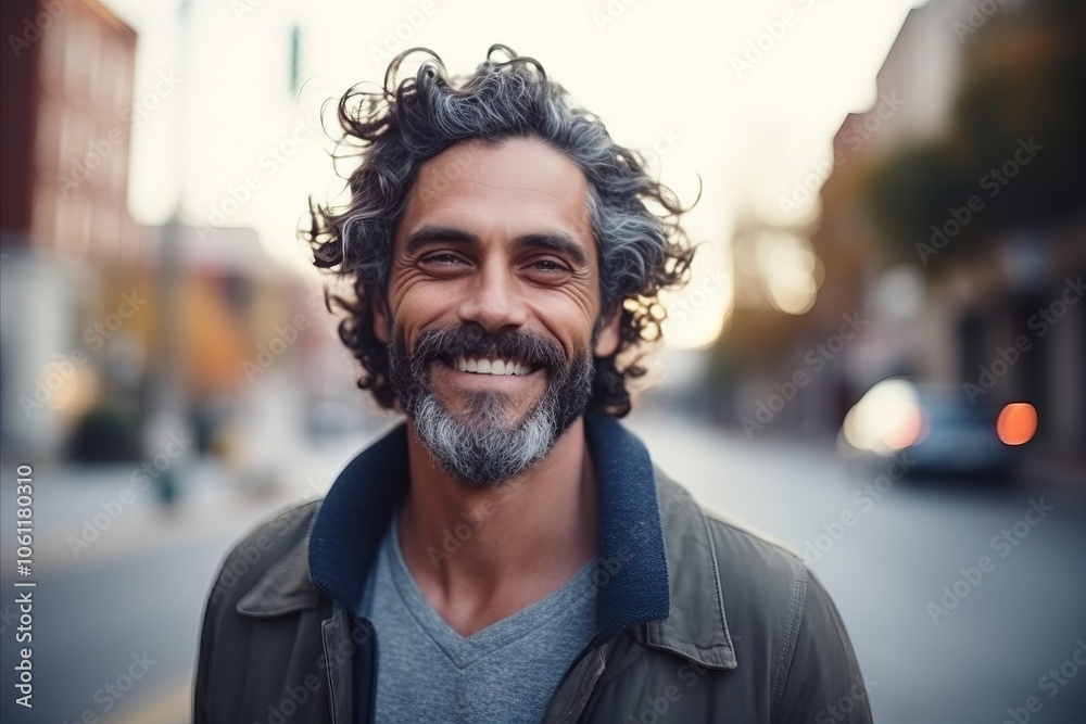 Portrait of a handsome middle-aged man smiling at the camera Portrait of a handsome middle-aged man smiling at the camera
