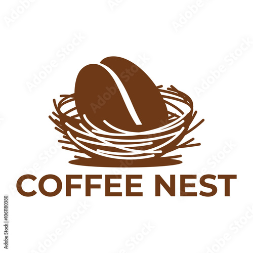 coffee nest flat minimalist logo design