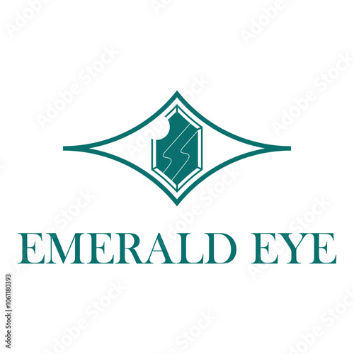 emerald eye flat minimalist logo design