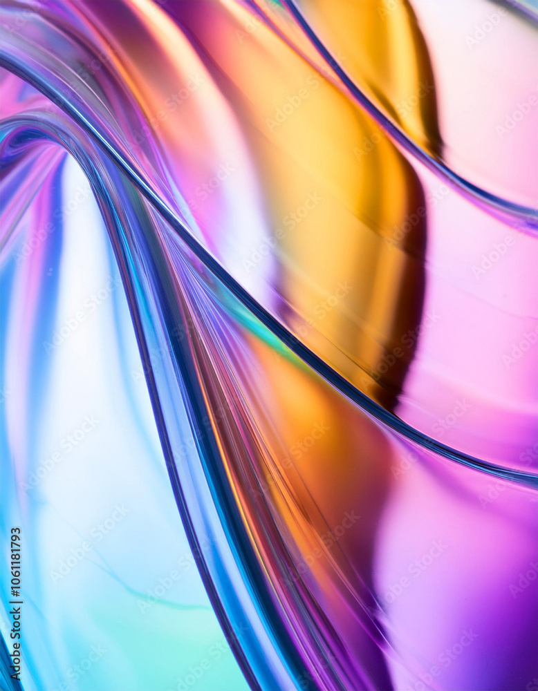 Naklejka premium Flowing gradient transparent multilayer glass background
