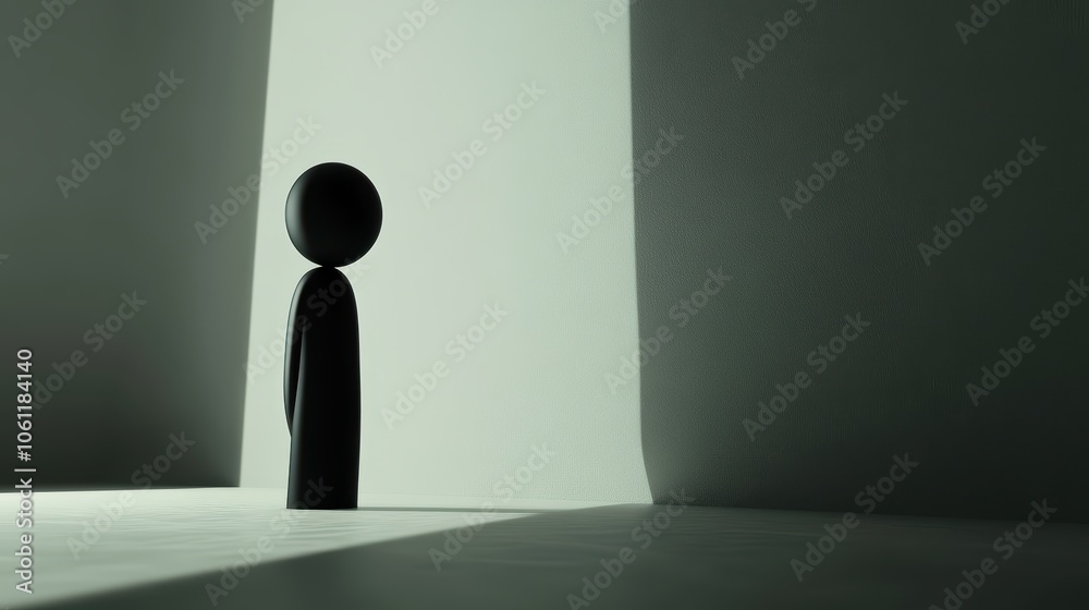 Obraz premium Isolated 3D Character with Furrowed Brows