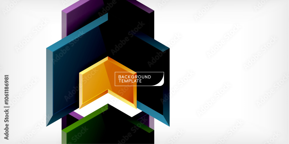 Vector 3d arrow techno design template