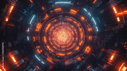 Futuristic tech-inspired background, dark mode with neon linework and glowing circuits, sci-fi cyberpunk feel, high-tech aesthetic