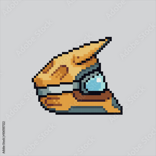 Pixel art illustration Dirt Bike Helmet. Pixelated Motocross Helmet. Dirt Bike Motocross Helmet Icon pixelated for the pixel art game and icon for website and video game. old school retro.