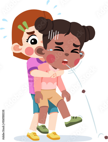 Kid Helping Saving a Choking Friend