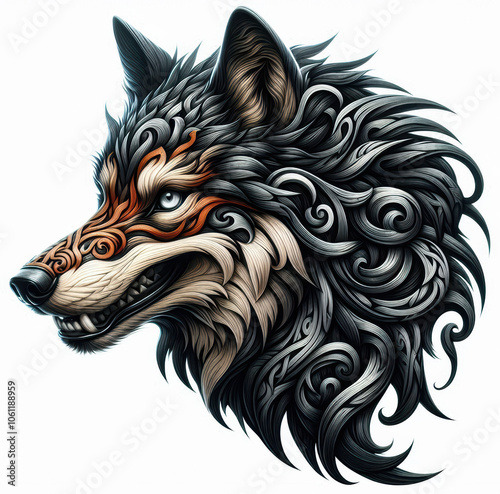 Wallpaper Mural TRIBAL TATOO トライバル タトゥ 狼 wolf Torontodigital.ca