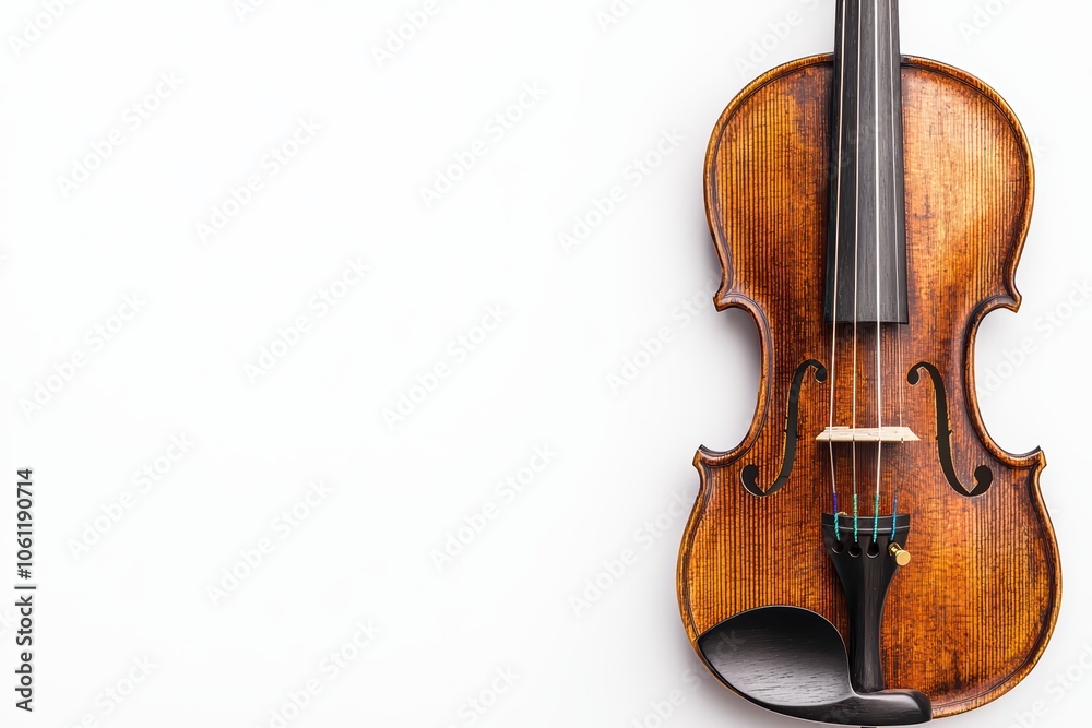 Classic wooden violin on white isolated background. Classic wooden violin on white isolated background.