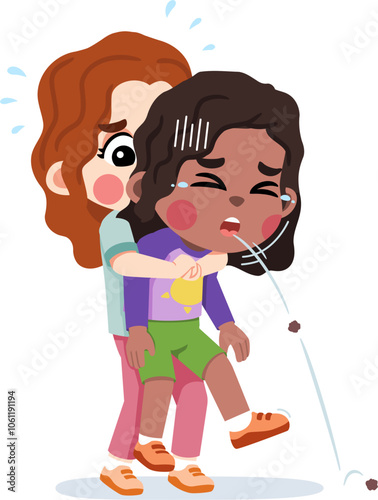 Kid Helping Saving a Choking Friend
