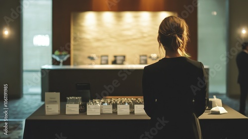 Woman Working at Hotel Front Desk