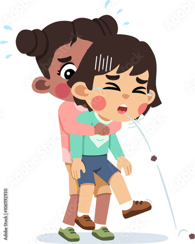 Kid Helping Saving a Choking Friend