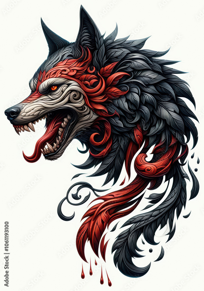 TRIBAL TATOO トライバル タトゥ 狼 wolf TRIBAL TATOO トライバル タトゥ 狼 wolf
