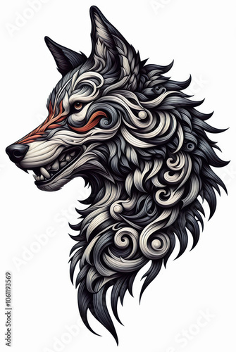 Wallpaper Mural TRIBAL TATOO トライバル タトゥ 狼 wolf Torontodigital.ca
