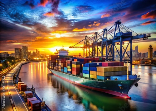 Wallpaper Mural Freight Shipyard with Durable Packaging Design for International Shipping and Transport of Containers Torontodigital.ca