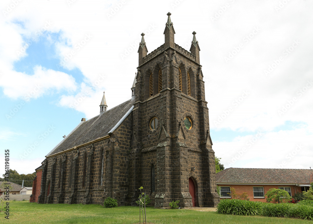 Fototapeta premium St John's Anglican church (built 1861) in Creswick, Victoria, Australia.
