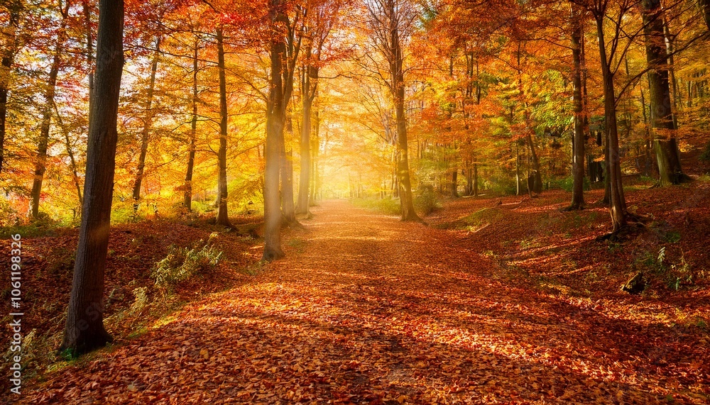 Fototapeta premium Walk Through Fall Colors