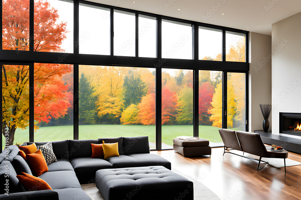 modern living room with fireplace modern living room with fireplace