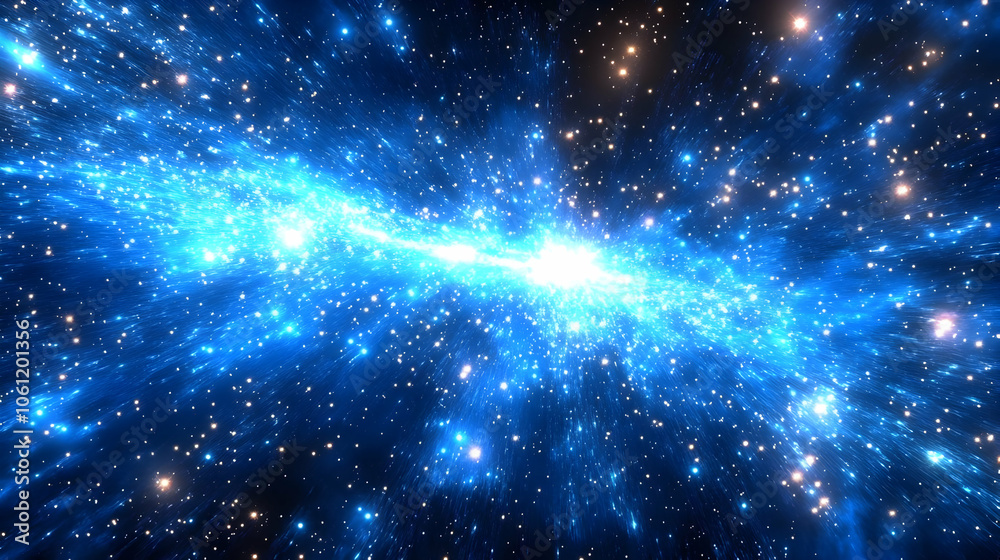 Obraz premium Abstract Blue Starburst Background