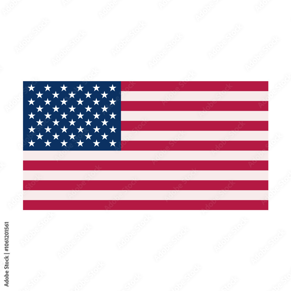Vector illustration of the USA flag isolated on white background.
Vector illustration of the USA flag isolated on white background.