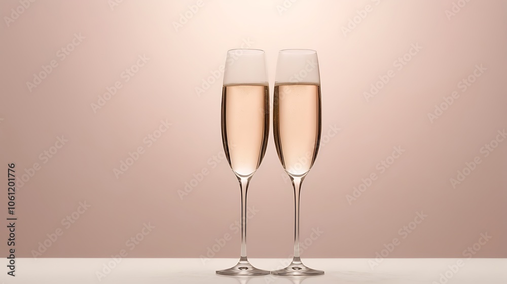 two glasses of champagne. copy space. two glasses of champagne. copy space.
