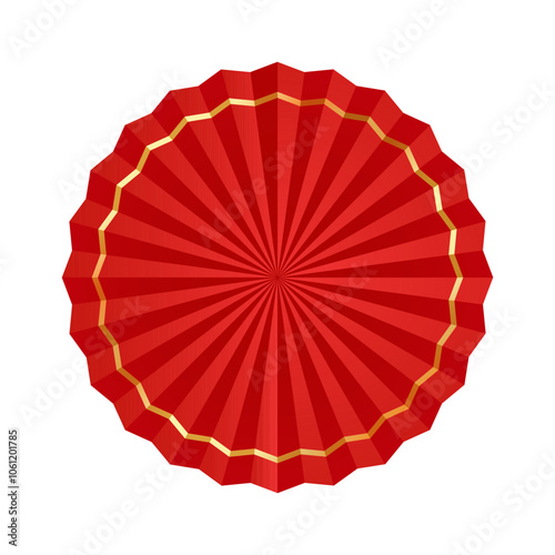 Traditional decorative Chinese fan isolated on white background. 