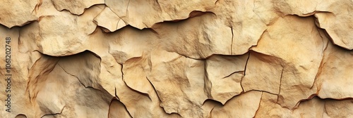 Sandstone surface with rugged texture, coarse patterns, jagged edges, erosion details. AI generated