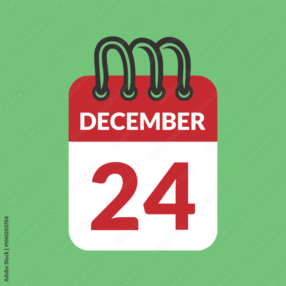 December 24 Calendar icon vector illustration. December 24 Calendar icon vector illustration.