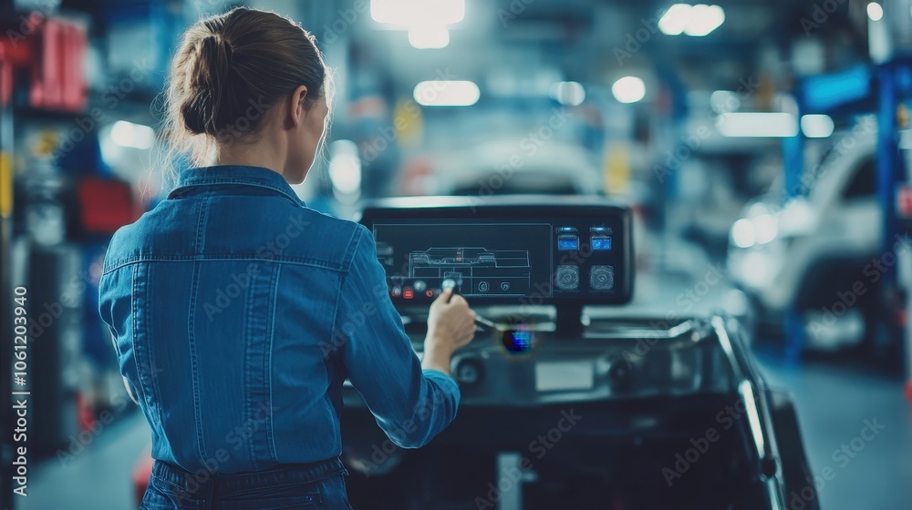 Mechanic Working on Car in Auto Repair Shop Mechanic Working on Car in Auto Repair Shop