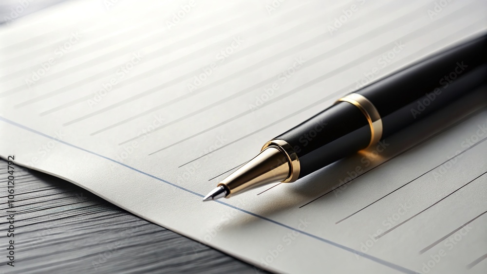 Legal Contract Signing Mockup - White Paper with Black Pen Legal Contract Signing Mockup - White Paper with Black Pen